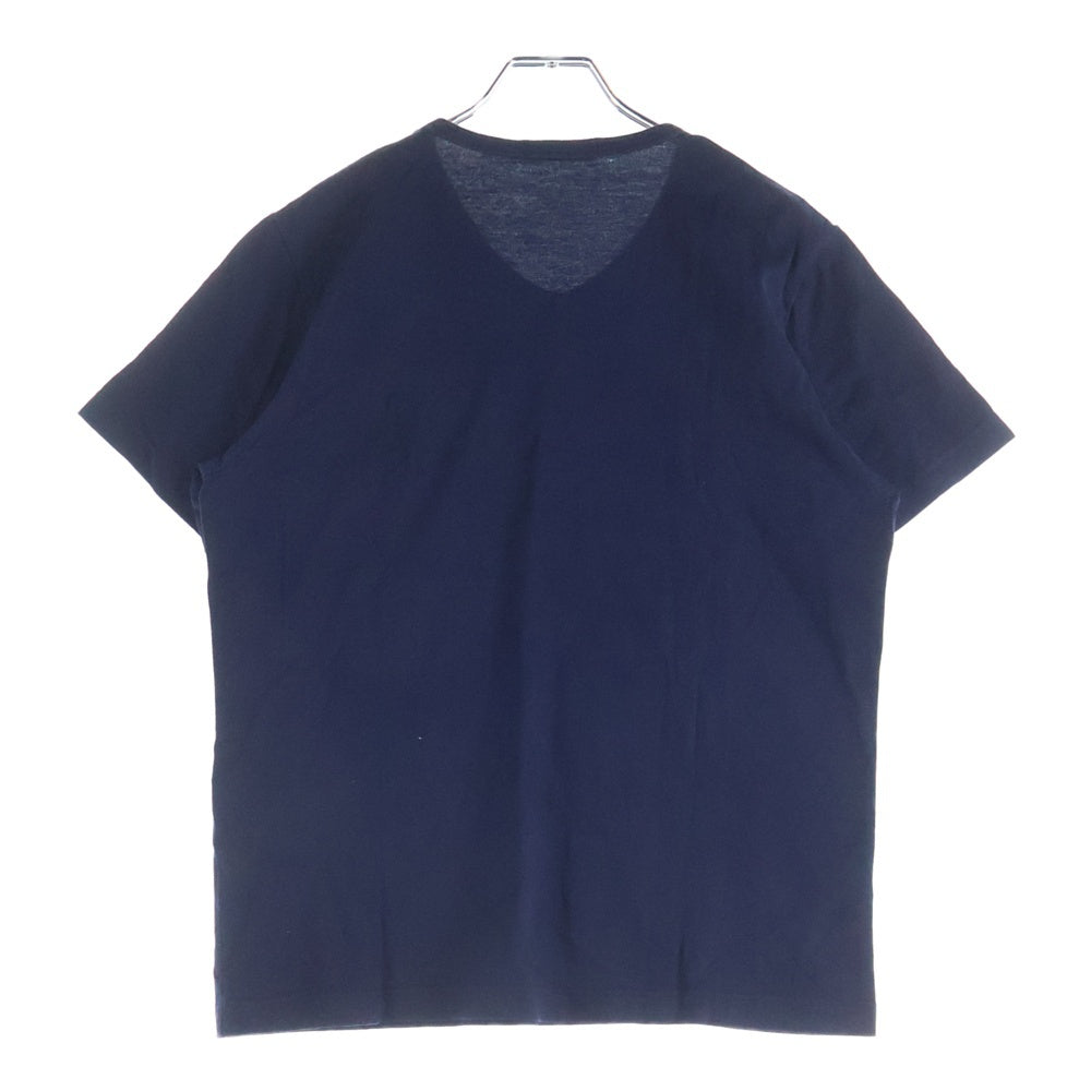 LACOSTE(ラコステ) 胸ロゴパッチデザイン Vネック カットソー 半袖Tシャツ ネイビー TH632E