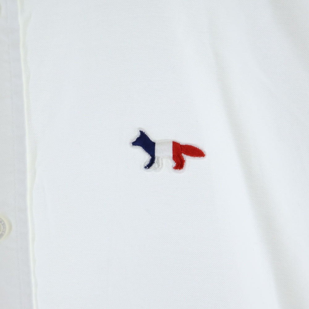 MAISON KITSUNE(メゾンキツネ) 胸ロゴデザイン ボタンダウン 長袖シャツ ホワイト FM00400WC2010