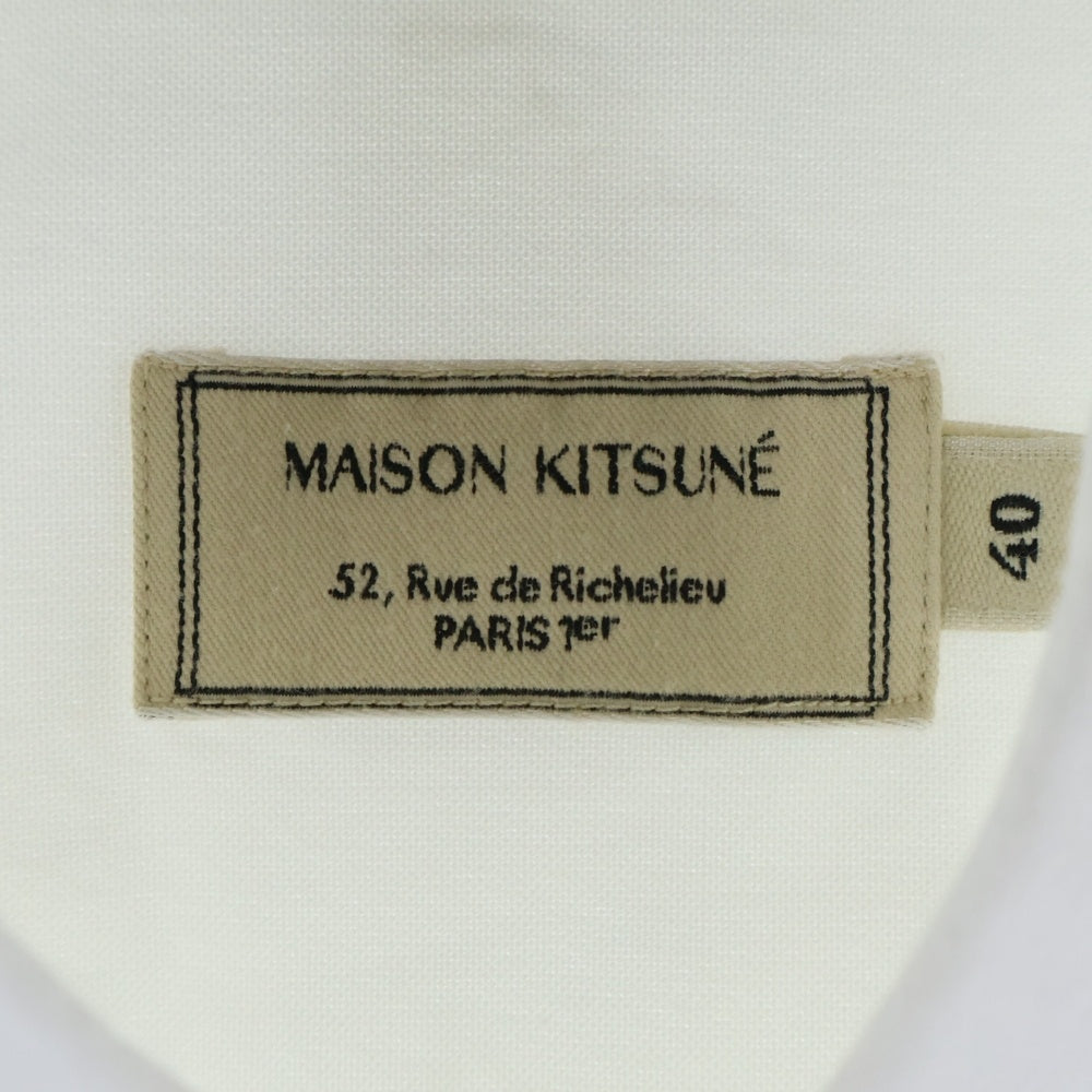 MAISON KITSUNE(メゾンキツネ) 胸ロゴデザイン ボタンダウン 長袖シャツ ホワイト FM00400WC2010