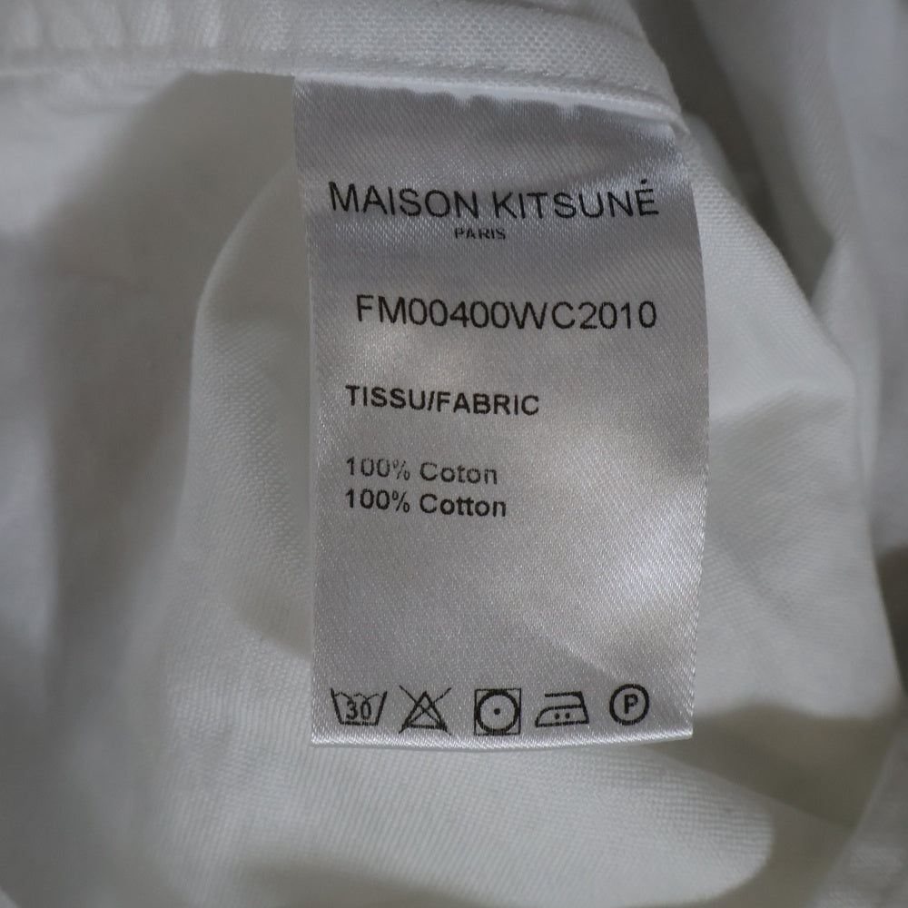 MAISON KITSUNE(メゾンキツネ) 胸ロゴデザイン ボタンダウン 長袖シャツ ホワイト FM00400WC2010