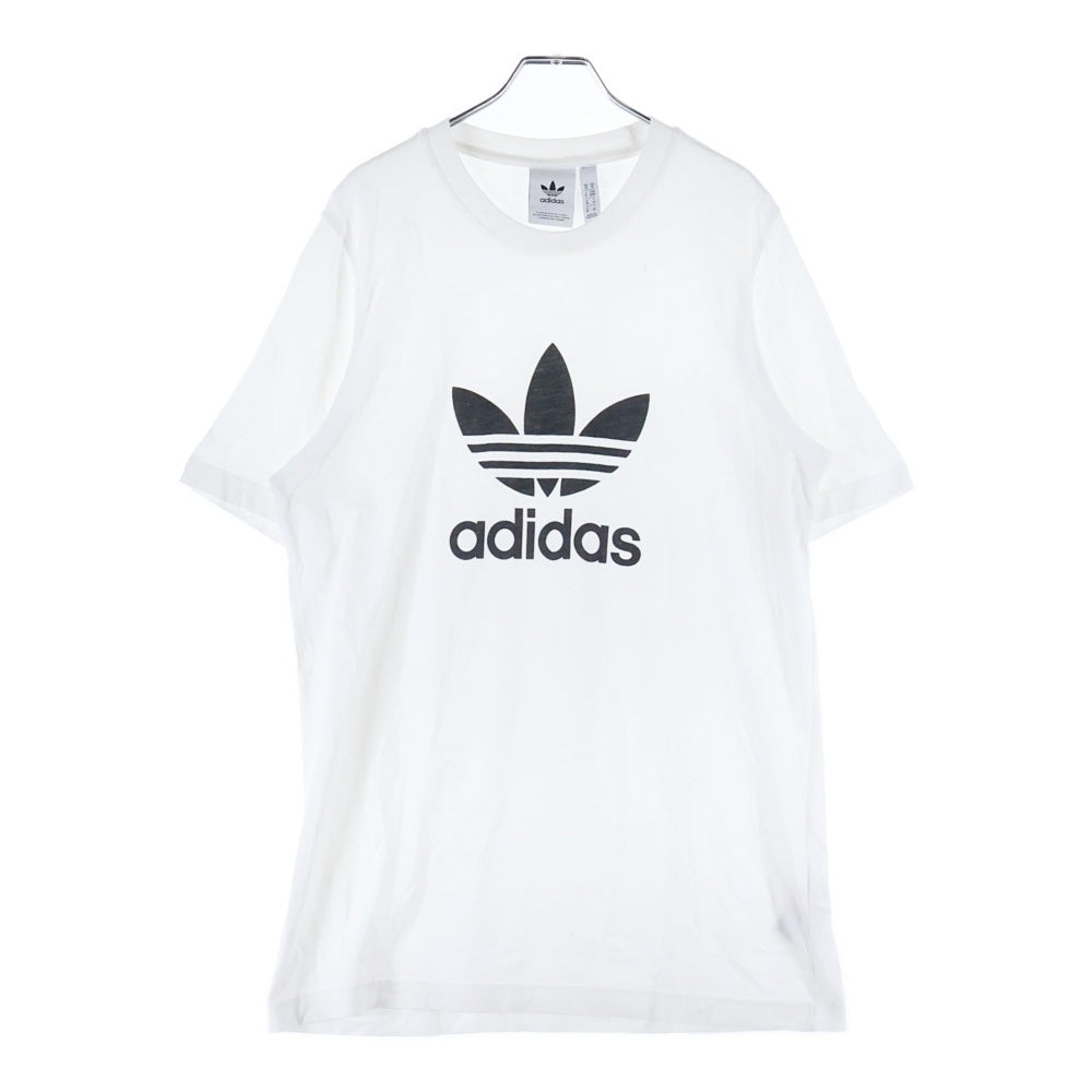adidas(アディダス) フロントロゴデザイン クルーネック カットソー 半袖Tシャツ ホワイト GN3463
