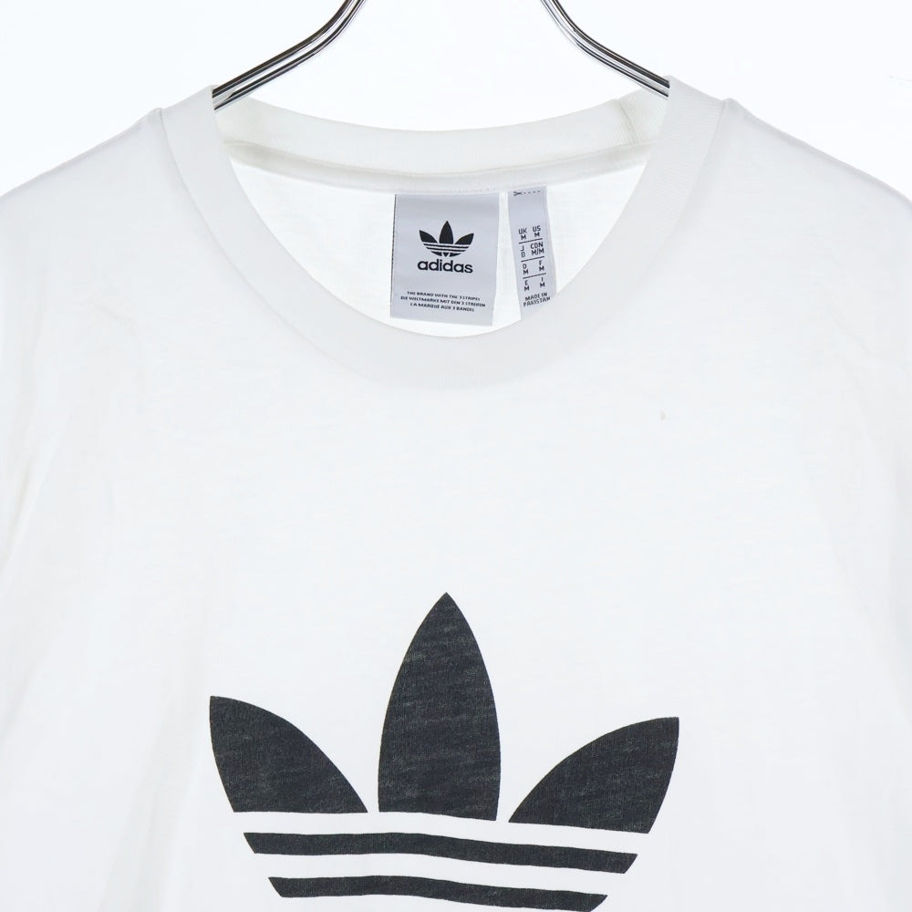 adidas(アディダス) フロントロゴデザイン クルーネック カットソー 半袖Tシャツ ホワイト GN3463
