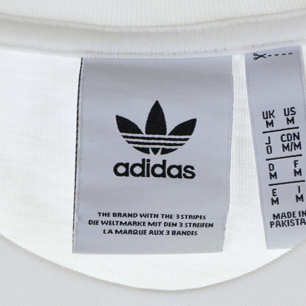adidas(アディダス) フロントロゴデザイン クルーネック カットソー 半袖Tシャツ ホワイト GN3463