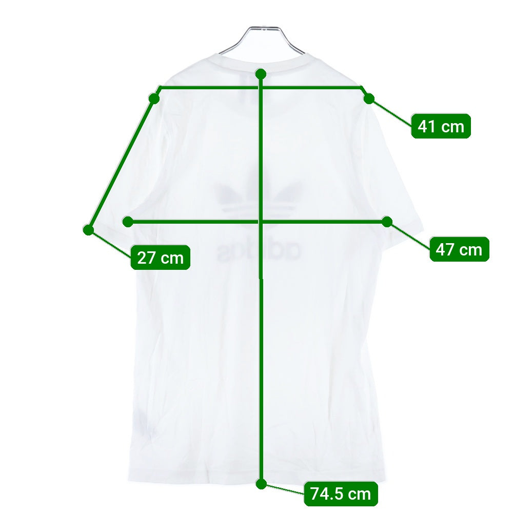adidas(アディダス) フロントロゴデザイン クルーネック カットソー 半袖Tシャツ ホワイト GN3463