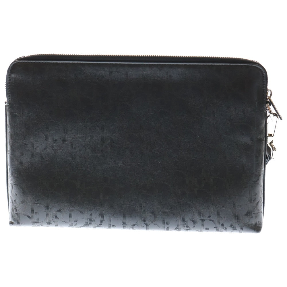 DIOR(ディオール) ディオールオブリーク ギャラクシー レザー ストラップ付き セカンド クラッチバッグ ブラック