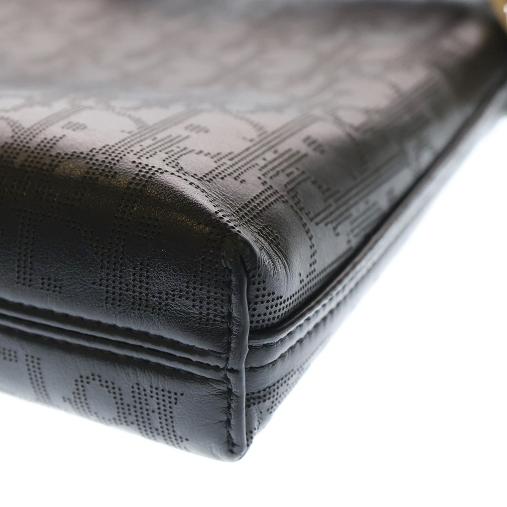 DIOR(ディオール) ディオールオブリーク ギャラクシー レザー ストラップ付き セカンド クラッチバッグ ブラック