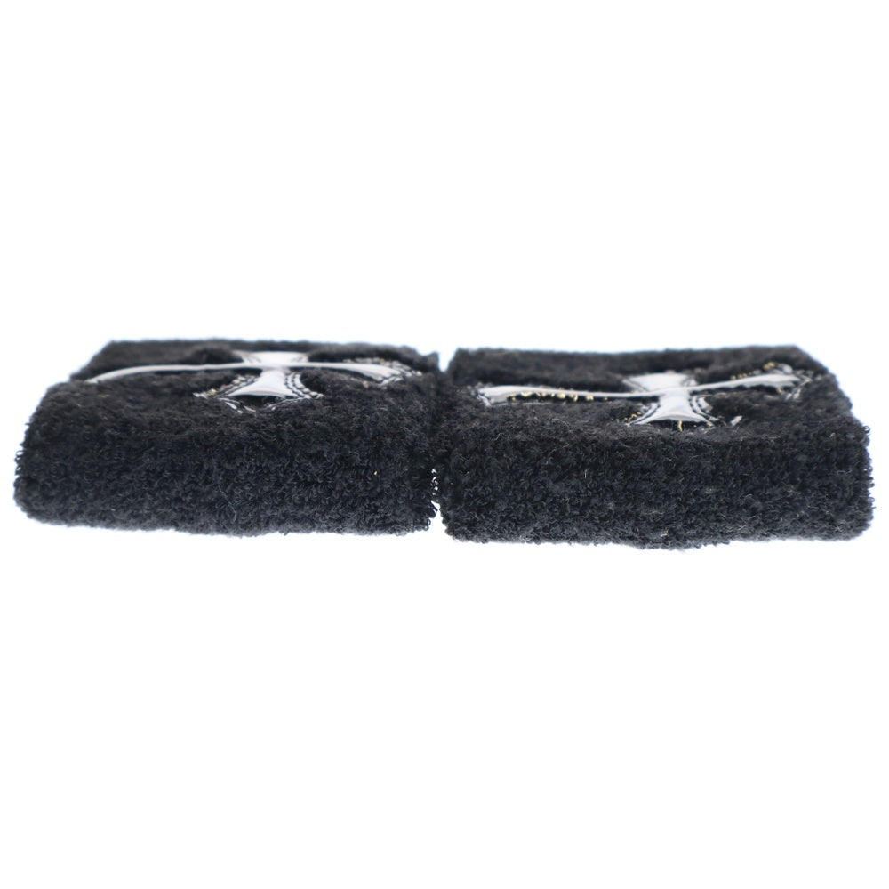 CHROME HEARTS(クロムハーツ) SWEATBAND WRIST エナメル パテントレザー クロスパッチ リストバンド ブラック