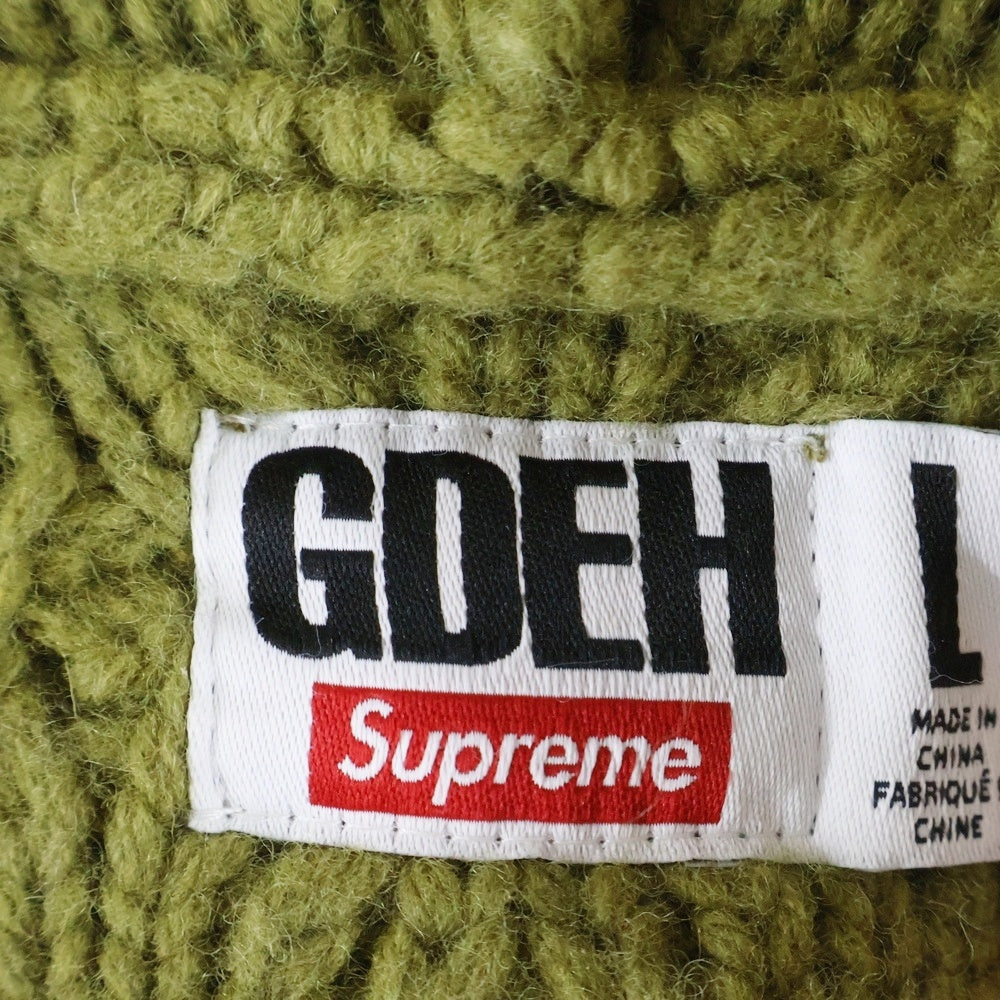 SUPREME(シュプリーム) 25SS ×GOOD ENOUUGH Zip Up Hooded Sweater グッドイナフ ケーブル編み ダブルポケット フーデッド ジップアップ ニット セーター グリーン