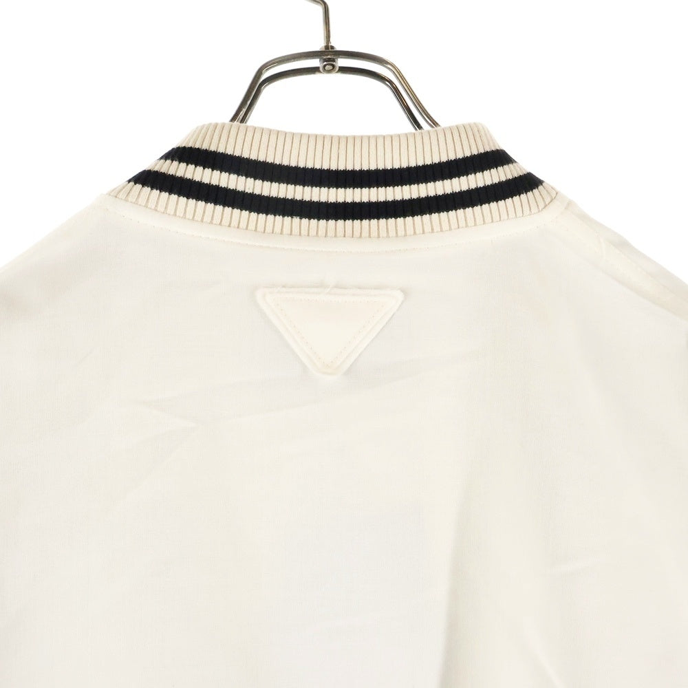 PRADA(プラダ) KID MOHAIR BOMBER JACKET パッチデザイン キッドモヘア ボンバージャケット アイボリー レディース P521PR