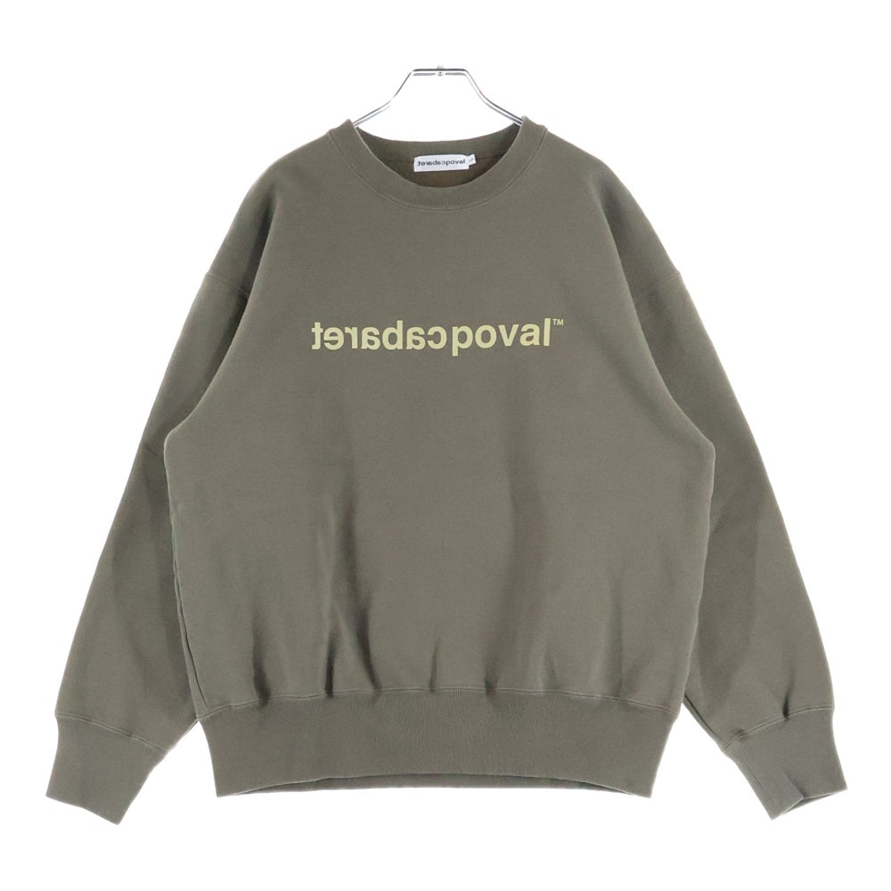 CABARET POVAL(キャバレーポバール) Logo Crewneck ロゴクルーネックスウェット トレーナー カーキ