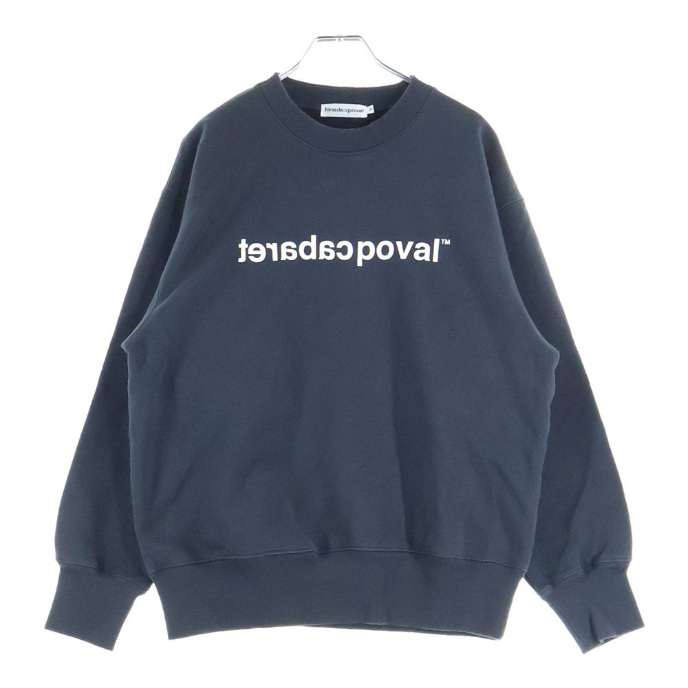 CABARET POVAL(キャバレーポバール) Logo Crewneck ロゴクルーネックスウェット トレーナー チャコール