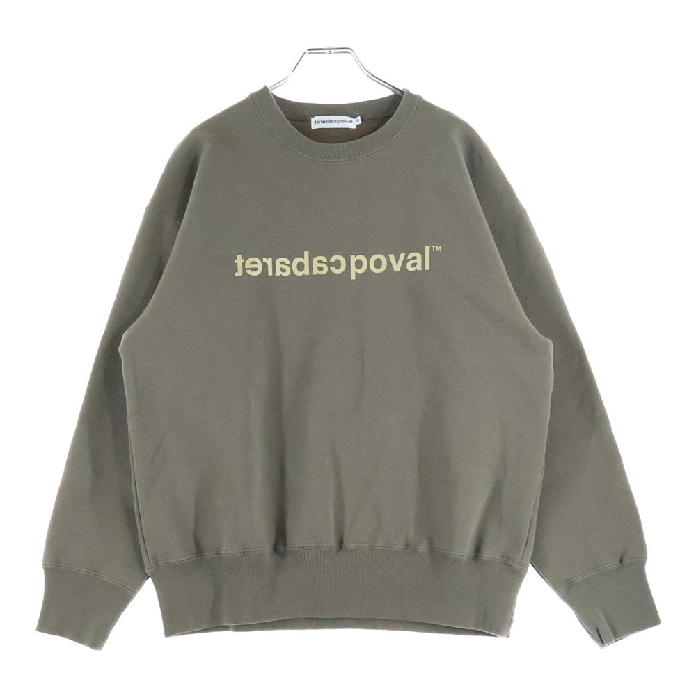 CABARET POVAL(キャバレーポバール) Logo Crewneck ロゴクルーネックスウェット トレーナー カーキ
