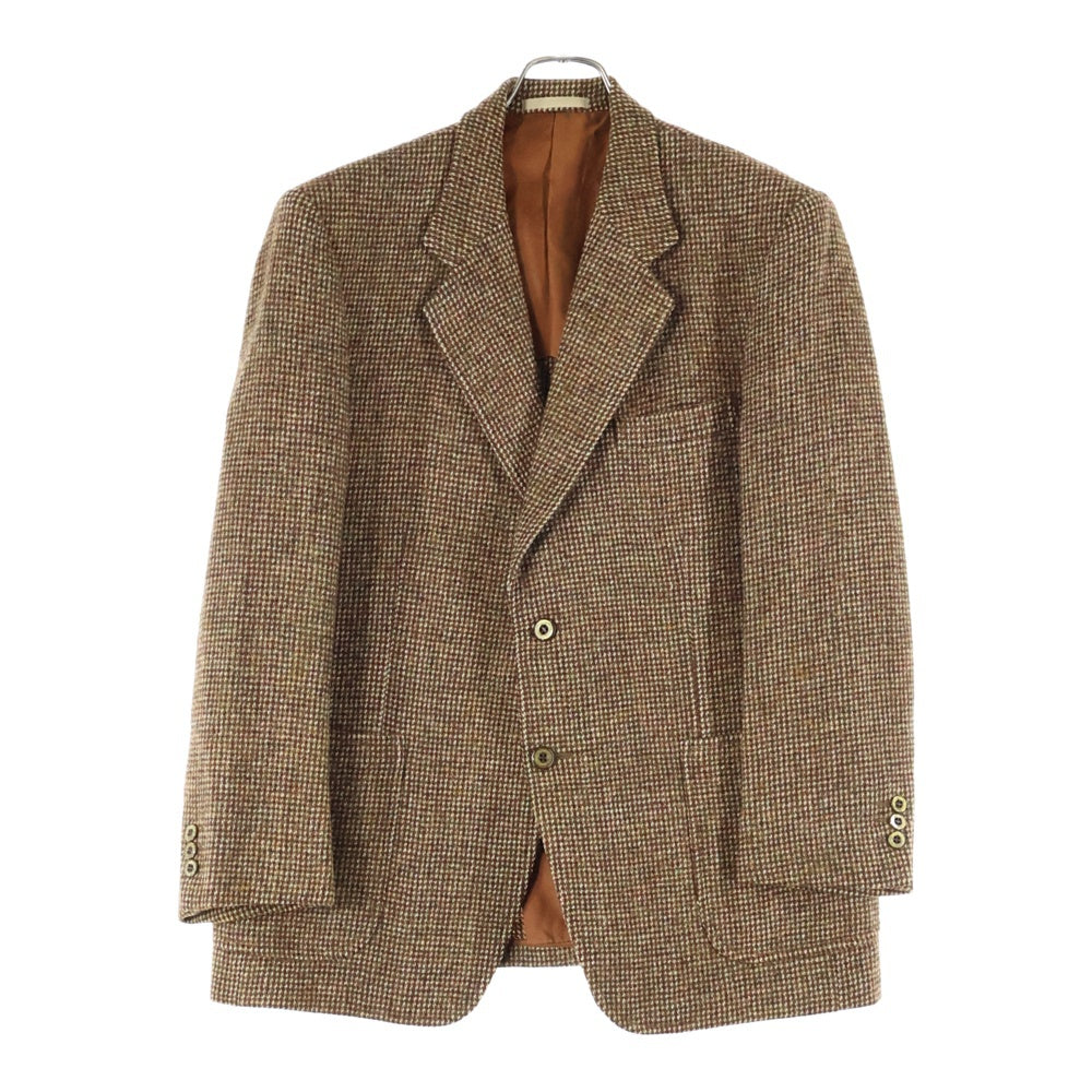 Harris Tweed(ハリスツイード) チェック柄 2Bウールテーラードジャケット ブラウン