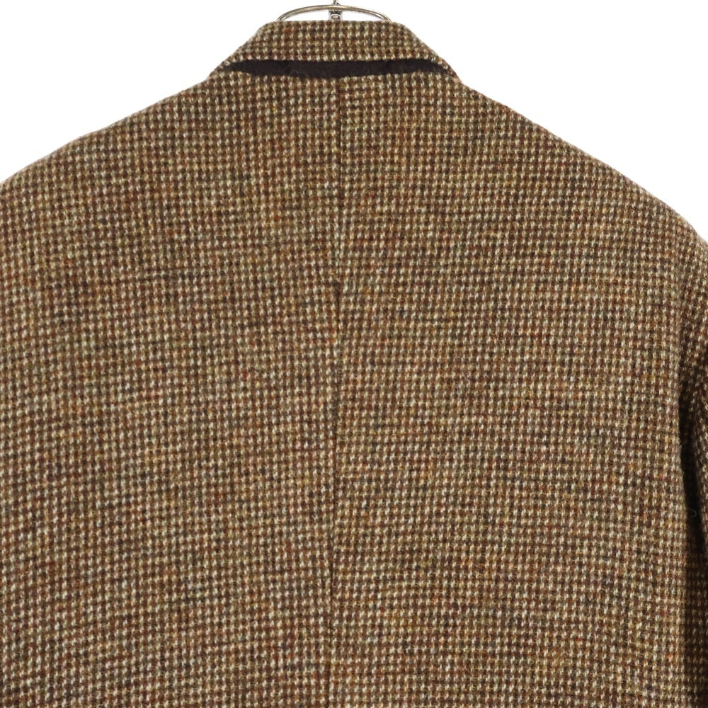 Harris Tweed(ハリスツイード) チェック柄 2Bウールテーラードジャケット ブラウン