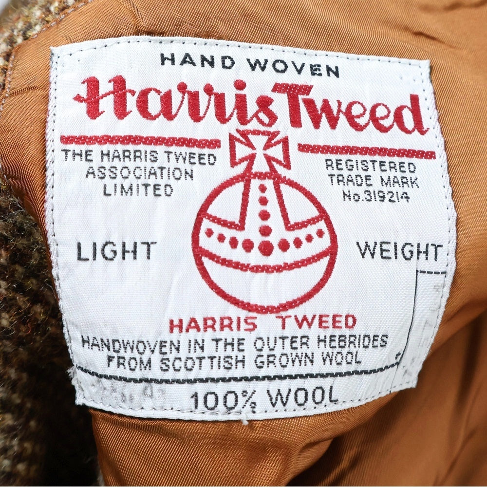 Harris Tweed(ハリスツイード) チェック柄 2Bウールテーラードジャケット ブラウン