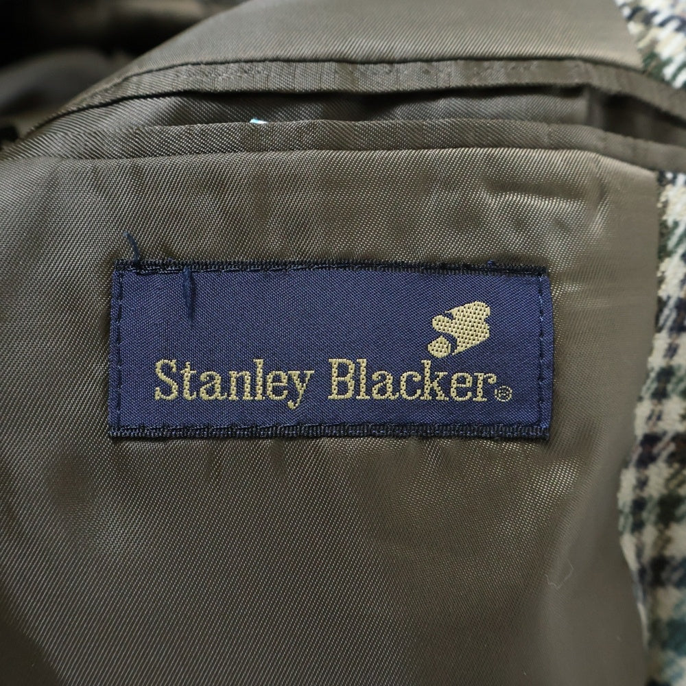 NO BRAND(ノーブランド) STANLEY BLACKER (スタンリーブラッカー) チェック柄 ナイロン混 2Bウールテーラードジャケット ベージュ/グリーン