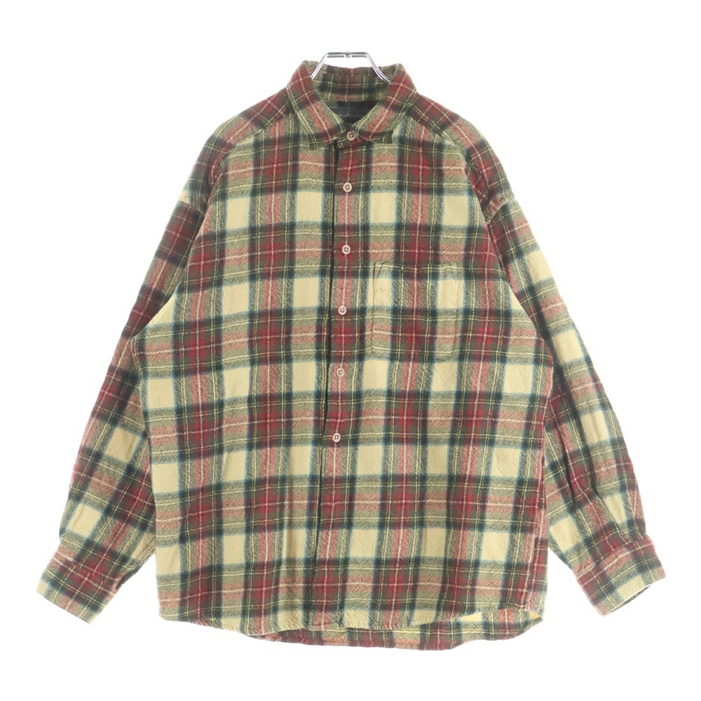 BANANA REPUBLIC(バナナリパブリック) チェック柄 長袖ウールボタンダウンシャツ レッド/グリーン