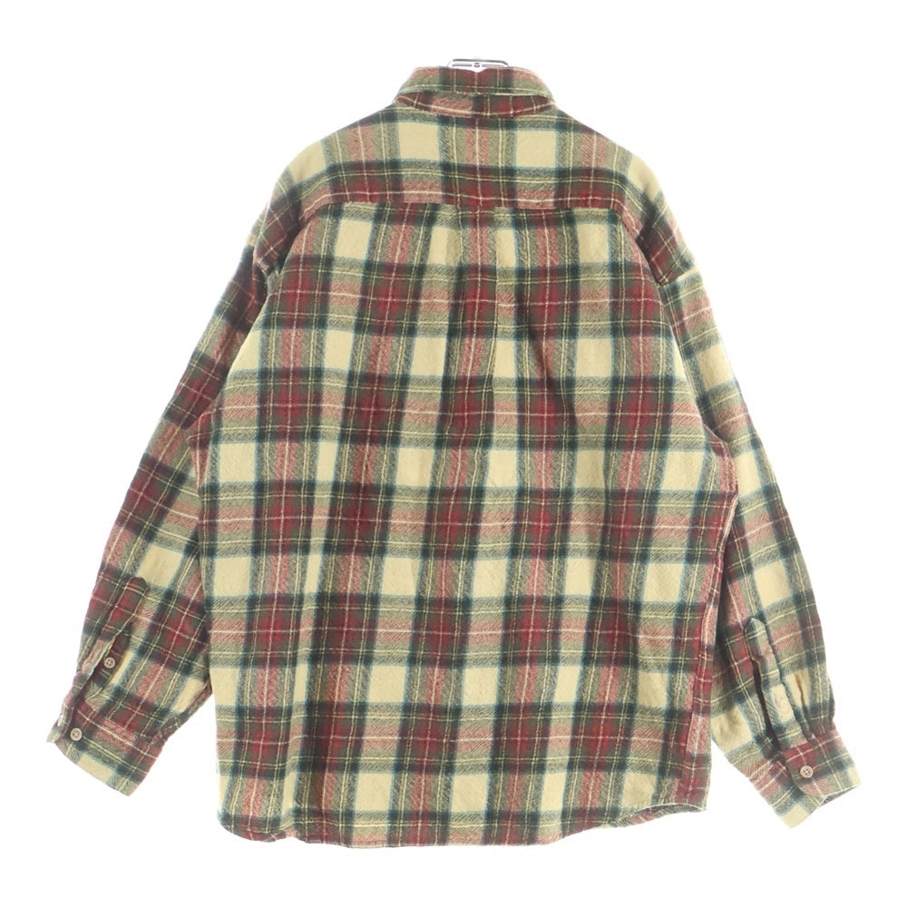 BANANA REPUBLIC(バナナリパブリック) チェック柄 長袖ウールボタンダウンシャツ レッド/グリーン