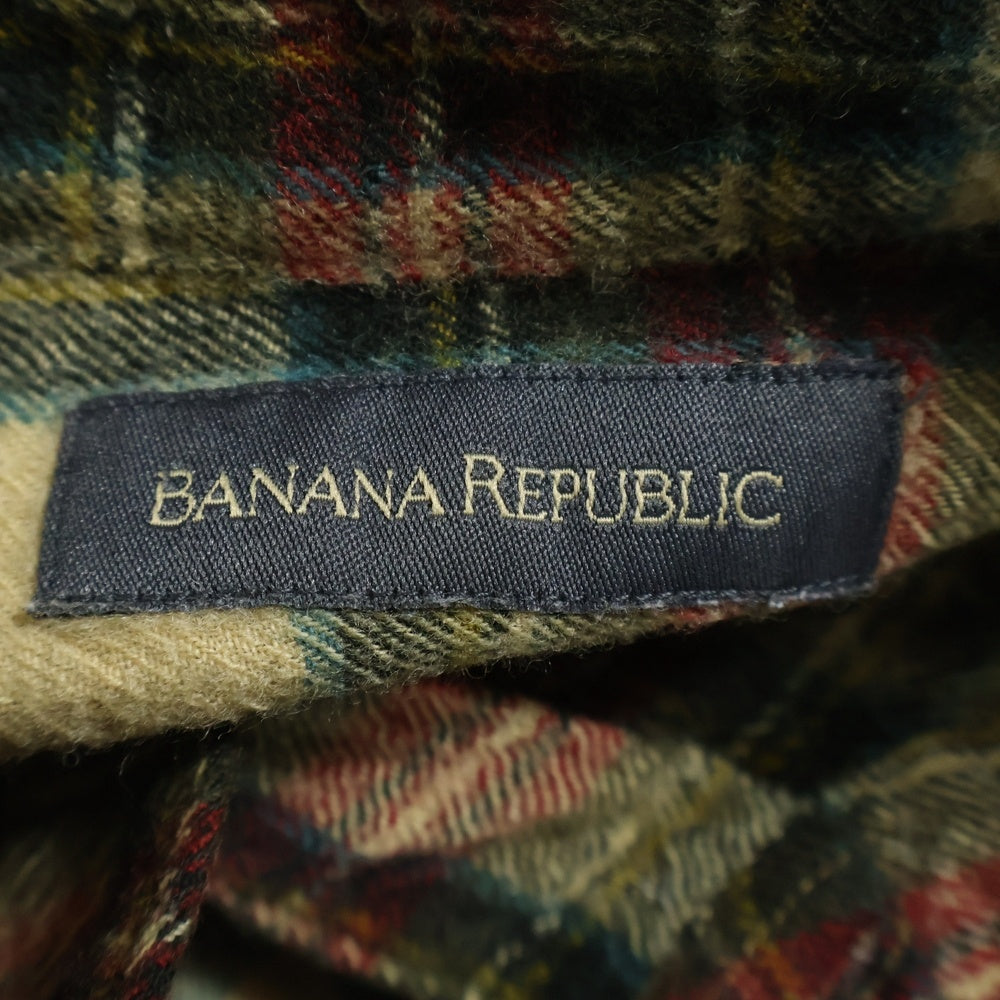 BANANA REPUBLIC(バナナリパブリック) チェック柄 長袖ウールボタンダウンシャツ レッド/グリーン