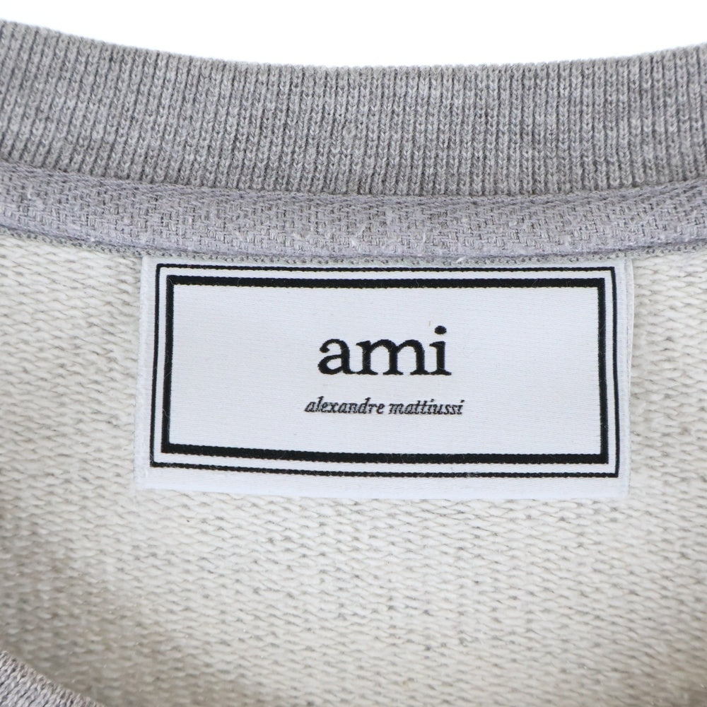 AMI Alexandre Mattiussi(アミアレクサンドルマテュッシ) パイルロゴ クルーネック スウェット 長袖トレーナー グレー BSRJ001.73