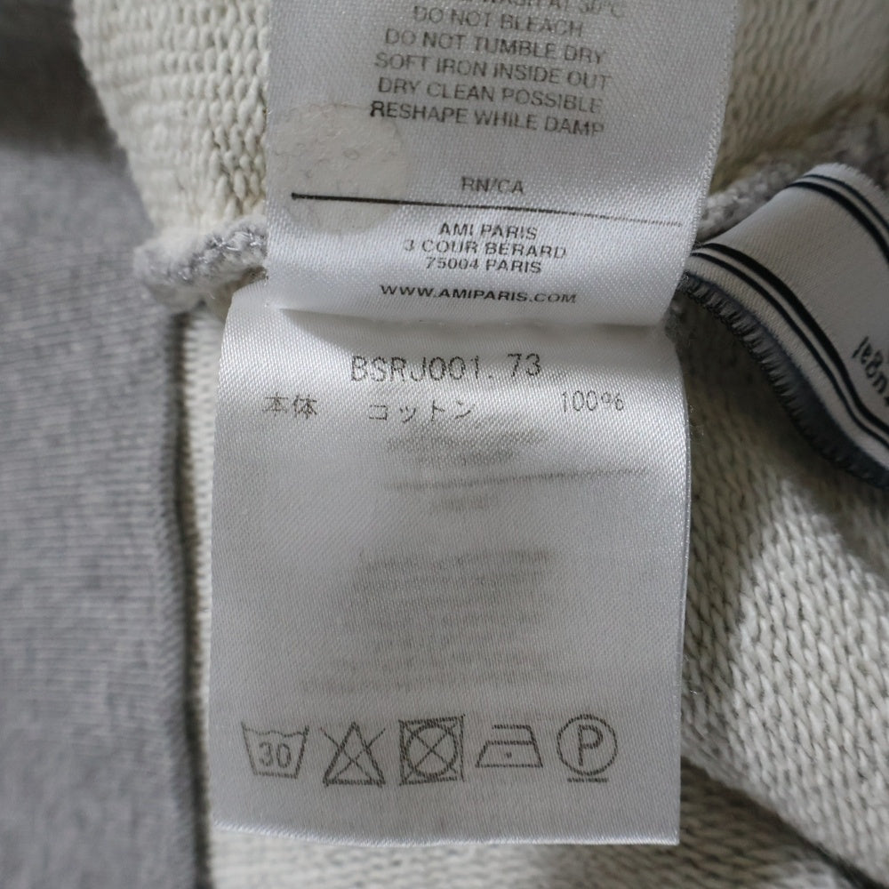 AMI Alexandre Mattiussi(アミアレクサンドルマテュッシ) パイルロゴ クルーネック スウェット 長袖トレーナー グレー BSRJ001.73