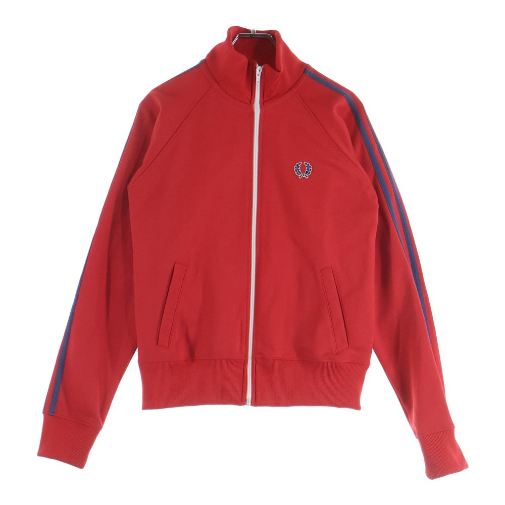 FRED PERRY(フレッドペリー) 胸エンブロイダリーデザイン ダブルポケット ジップアップ トラックジャケット レッド J5761