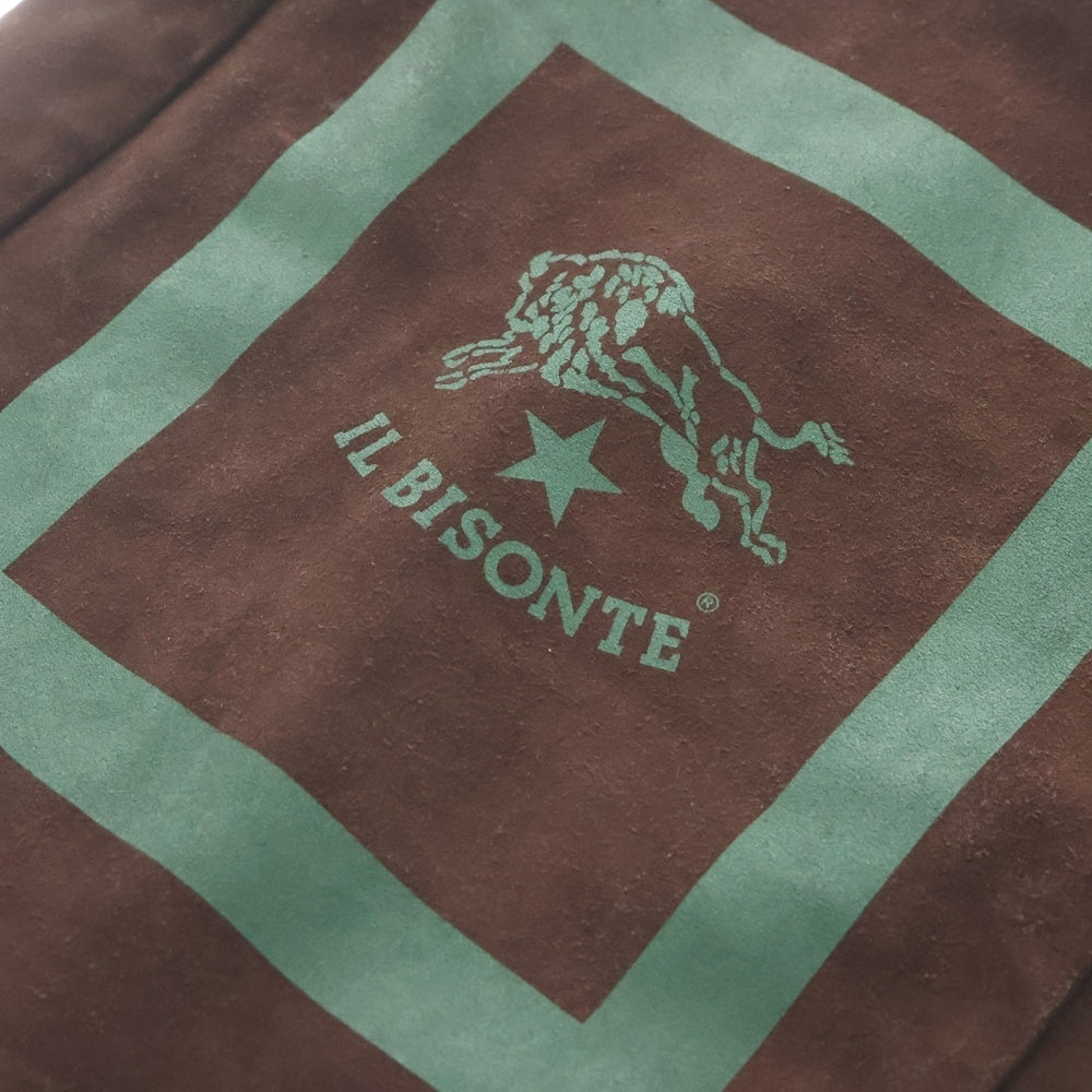 IL BISONTE(イル ビゾンテ) フロントロゴデザイン スエード トートバッグ ブラウン レディース