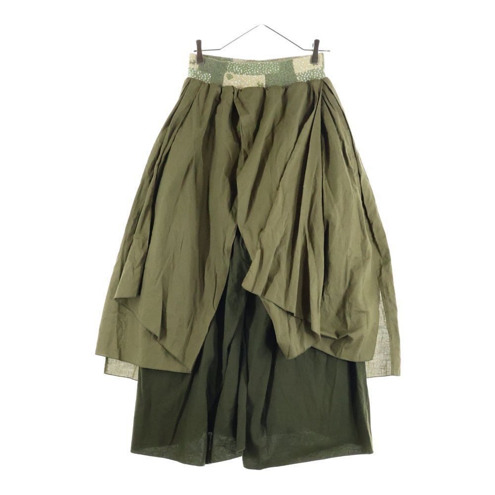 KAPITAL(キャピタル) ウエストゴム 野原デザイン サルエル ハカマワイドイージーパンツ カーキ K1809LP028