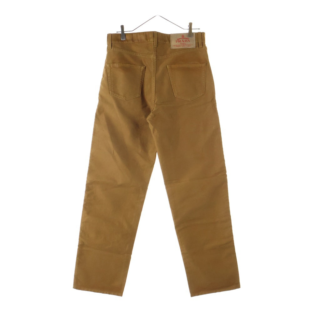 PRADA(プラダ) 24AW MOLESKIN PANTS LIGHT BROWN モールスキン ダブルニー ボタンフライ ペインターパンツ ブラウン GEP398