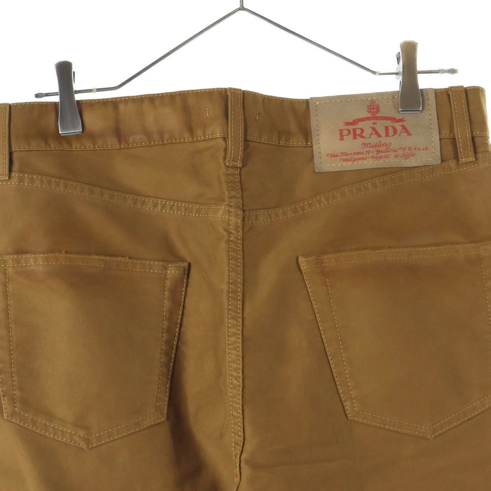 PRADA(プラダ) 24AW MOLESKIN PANTS LIGHT BROWN モールスキン ダブルニー ボタンフライ ペインターパンツ ブラウン GEP398