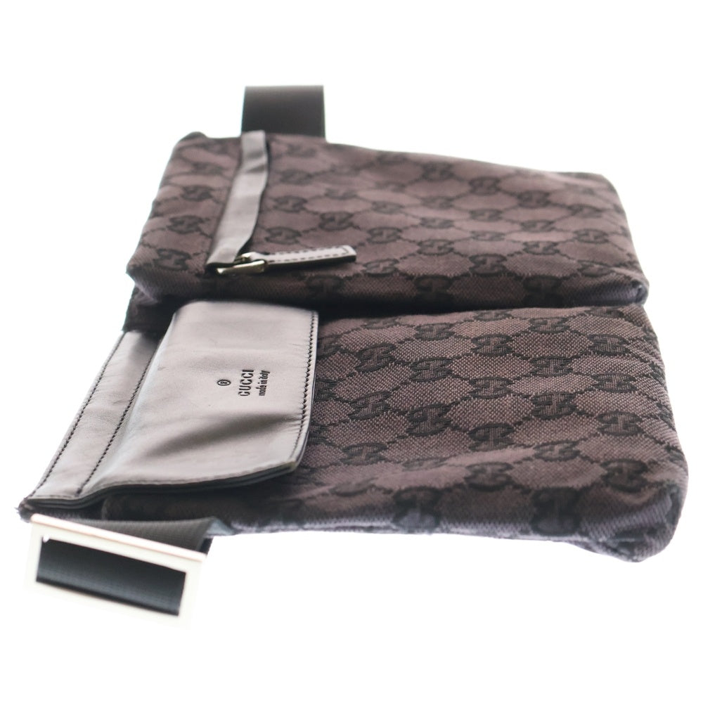 GUCCI(グッチ) GGキャンバス レザーフラップ クロスボディ ショルダー