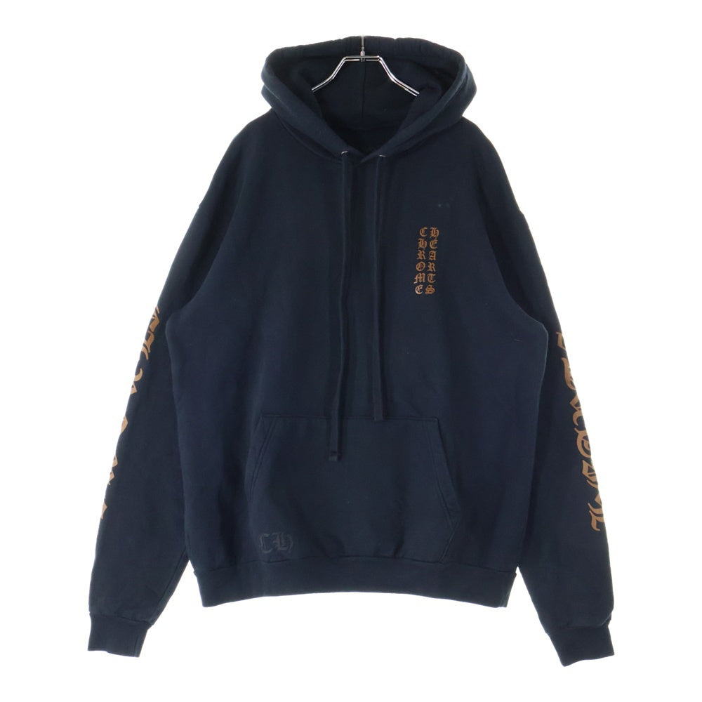 CHROME HEARTS(クロムハーツ) WTSHRT PLVR アームロゴプリントデザイン プルオーバー フーデッド スウェット パーカー ブラック/ブラウン
