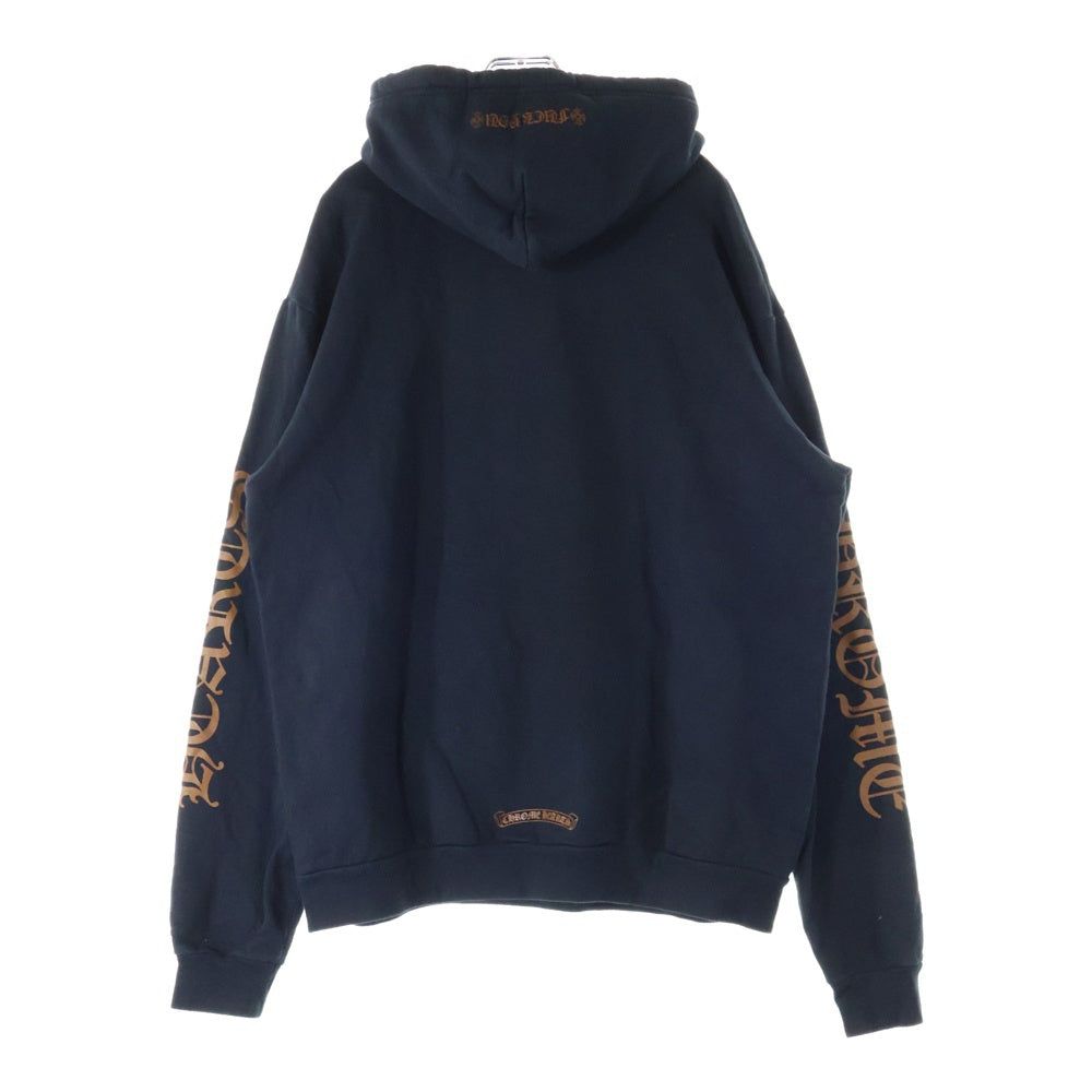CHROME HEARTS(クロムハーツ) WTSHRT PLVR アームロゴプリントデザイン プルオーバー フーデッド スウェット パーカー ブラック/ブラウン