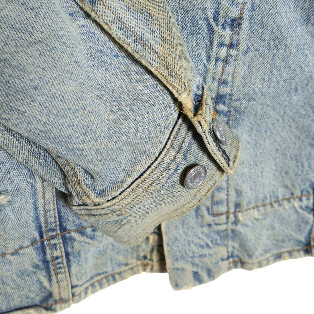 DOLCE & GABBANA(ドルチェアンドガッバーナ) 03AW ダメージ加工 エンブロイダリーデザイン マルチポケット デニムジャケット インディゴ