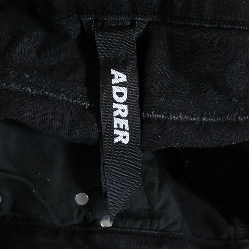 ADRER(アドラー) 裾ジップスリット ジップフライ スキニーデニムパンツ ブラック ADAZU1019004
