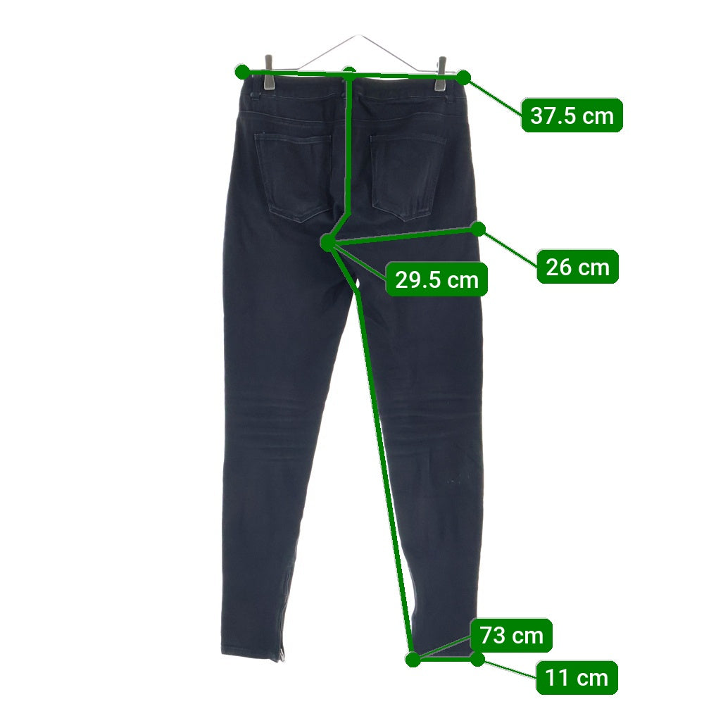 ADRER(アドラー) 裾ジップスリット ジップフライ スキニーデニムパンツ ブラック ADAZU1019004