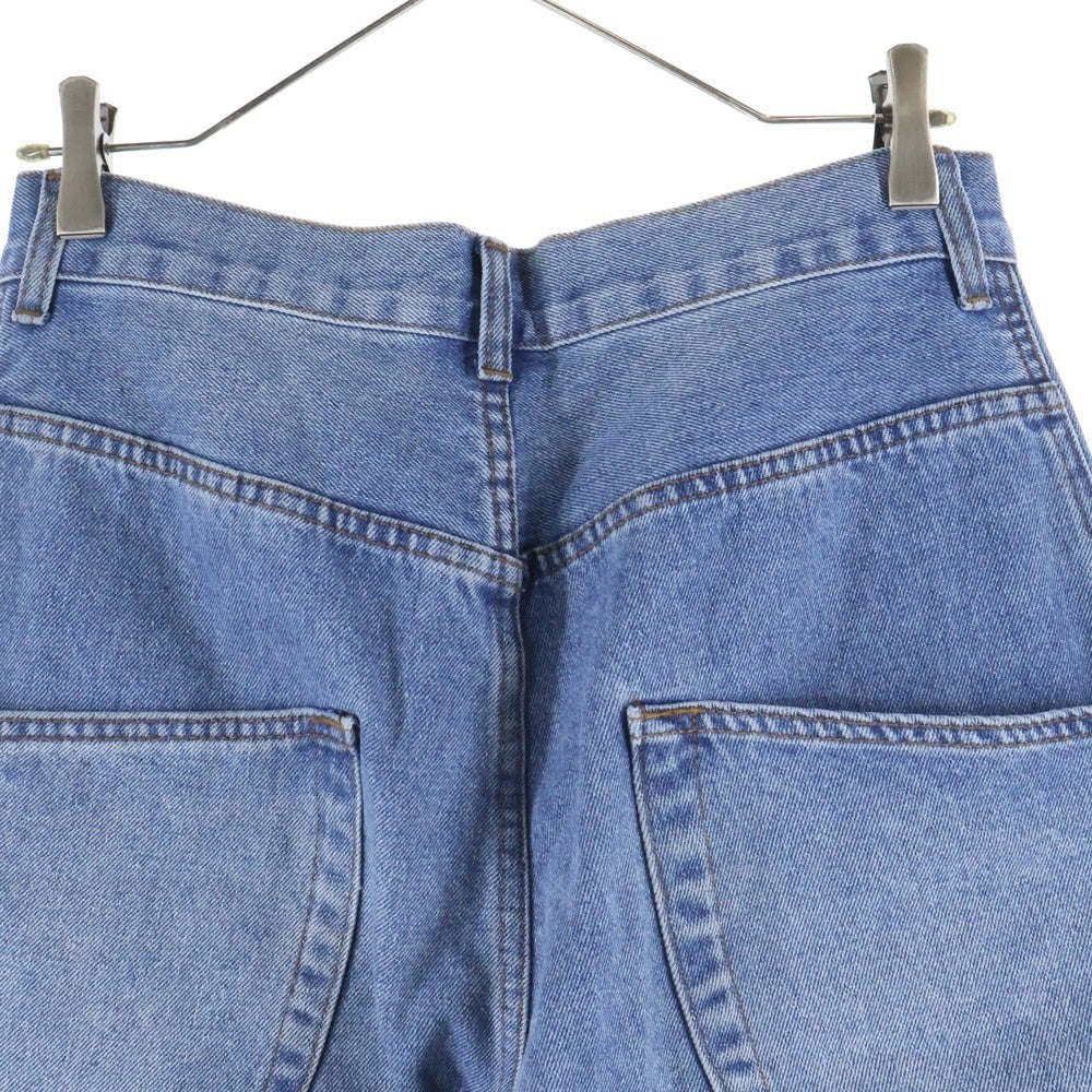 NO BRAND(ノーブランド) MADOKA マドカ 日本製 フラワーデザイン マルチポケット ジップアップ デニムパンツ インディゴ