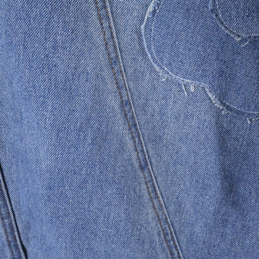 NO BRAND(ノーブランド) MADOKA マドカ 日本製 フラワーデザイン マルチポケット ジップアップ デニムパンツ インディゴ