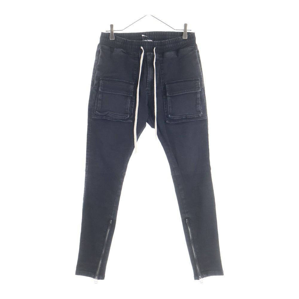 Danke Schon(ダンケシェーン) 21SS FRAP PANTS フラップ マルチポケット ドローストリング スキニー カーゴパンツ ブラック 21S-PTL098-DS