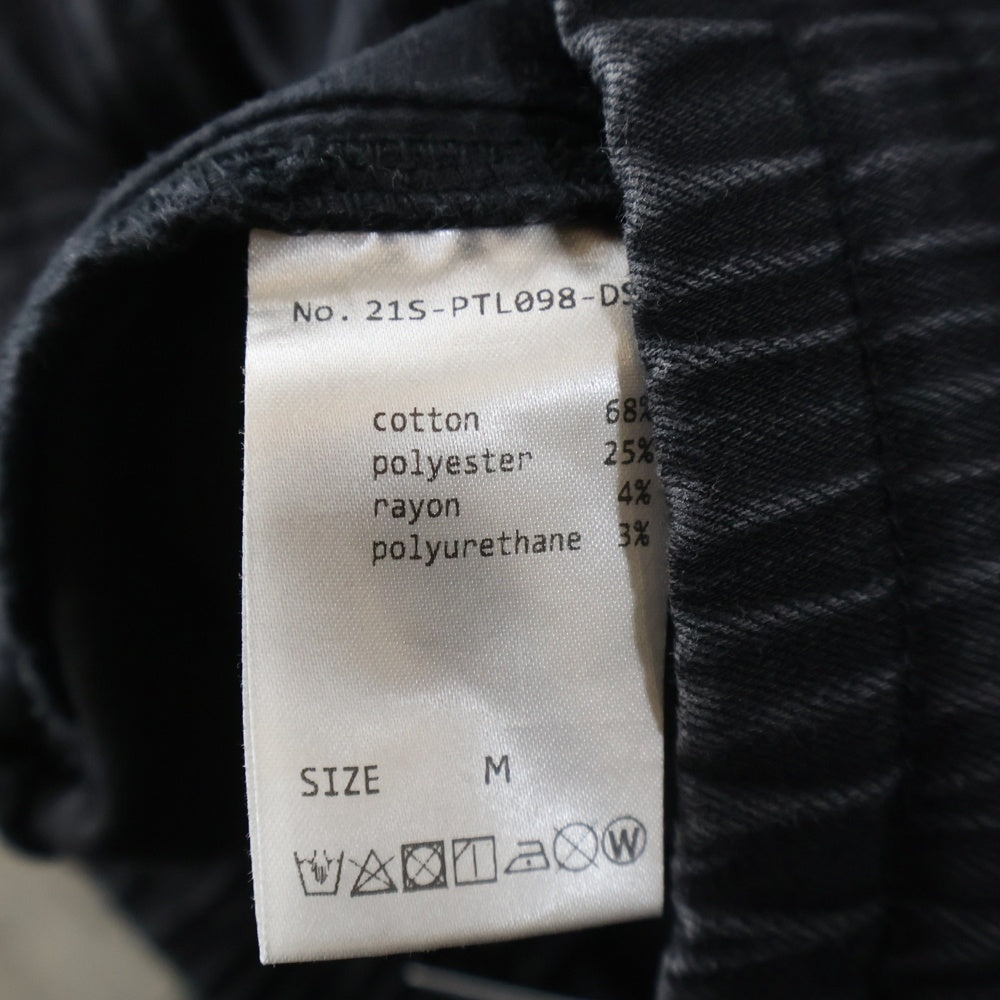 Danke Schon(ダンケシェーン) 21SS FRAP PANTS フラップ マルチポケット ドローストリング スキニー カーゴパンツ ブラック 21S-PTL098-DS