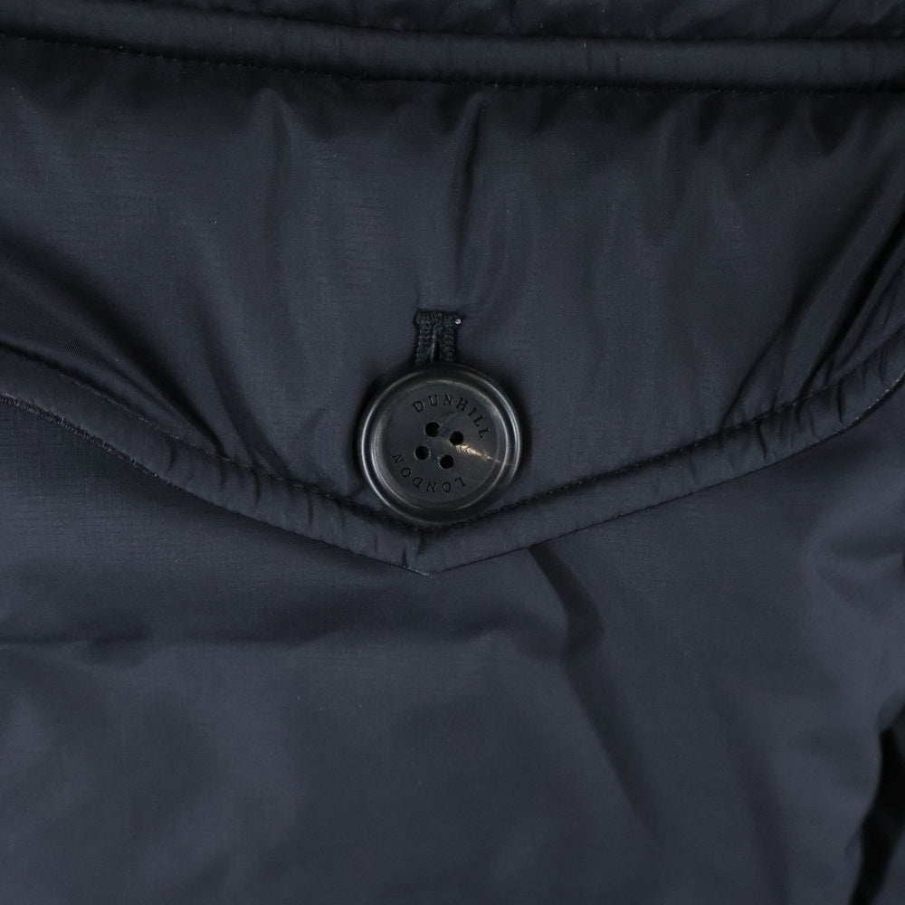 dunhill(ダンヒル) ファーフーデッド ジップアップダウンコート ブラック
