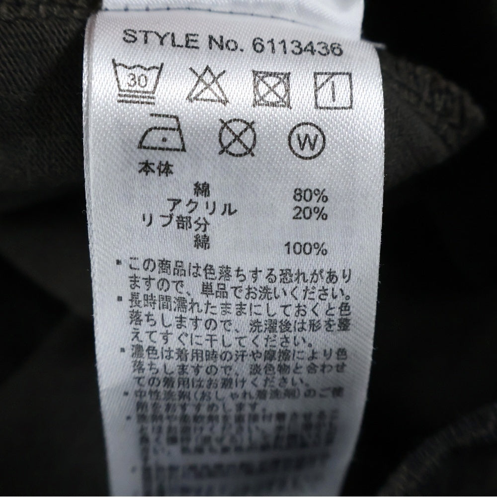 AVIREX(アヴィレックス) 胸プリントロゴデザイン 総柄 クルーネック カットソー 長袖Tシャツ ブラック 6113436