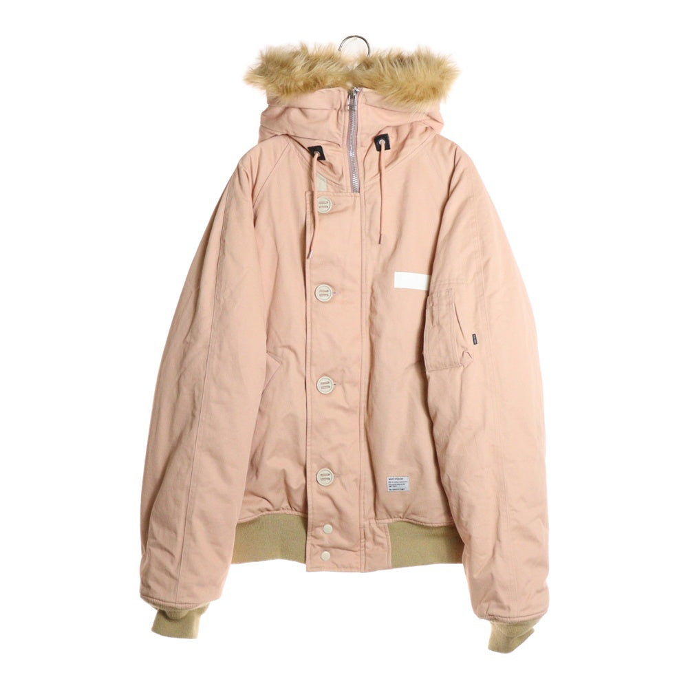 MAGIC STICK(マジックスティック) ファーフーデッド ジップアップ中綿ジャケット ピンク