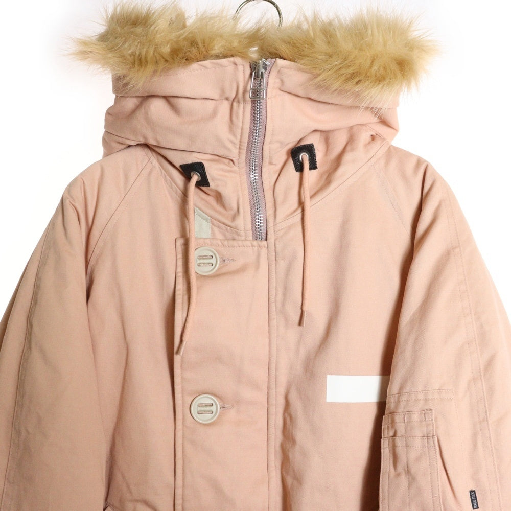 MAGIC STICK(マジックスティック) ファーフーデッド ジップアップ中綿ジャケット ピンク