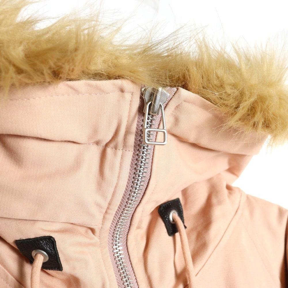 MAGIC STICK(マジックスティック) ファーフーデッド ジップアップ中綿ジャケット ピンク