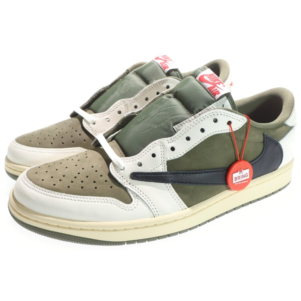 NIKE(ナイキ) ×TRAVIS SCOTT AIR JORDAN 1 LOW OG REVERSE OLIVE トラヴィススコット エアジョーダン リバースオリーブ ローカットスニーカー カーキ US10/28cm DM7866-200
