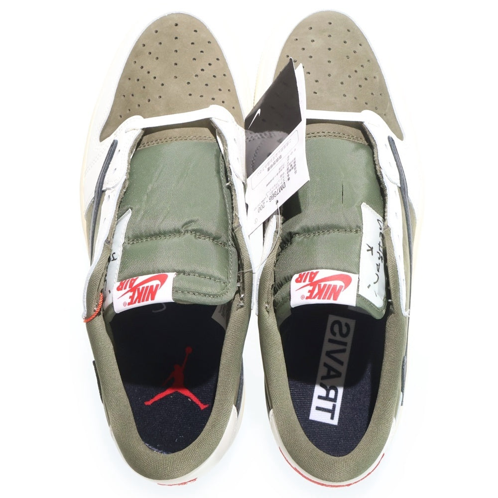 NIKE(ナイキ) ×TRAVIS SCOTT AIR JORDAN 1 LOW OG REVERSE OLIVE トラヴィススコット エアジョーダン リバースオリーブ ローカットスニーカー カーキ US10/28cm DM7866-200