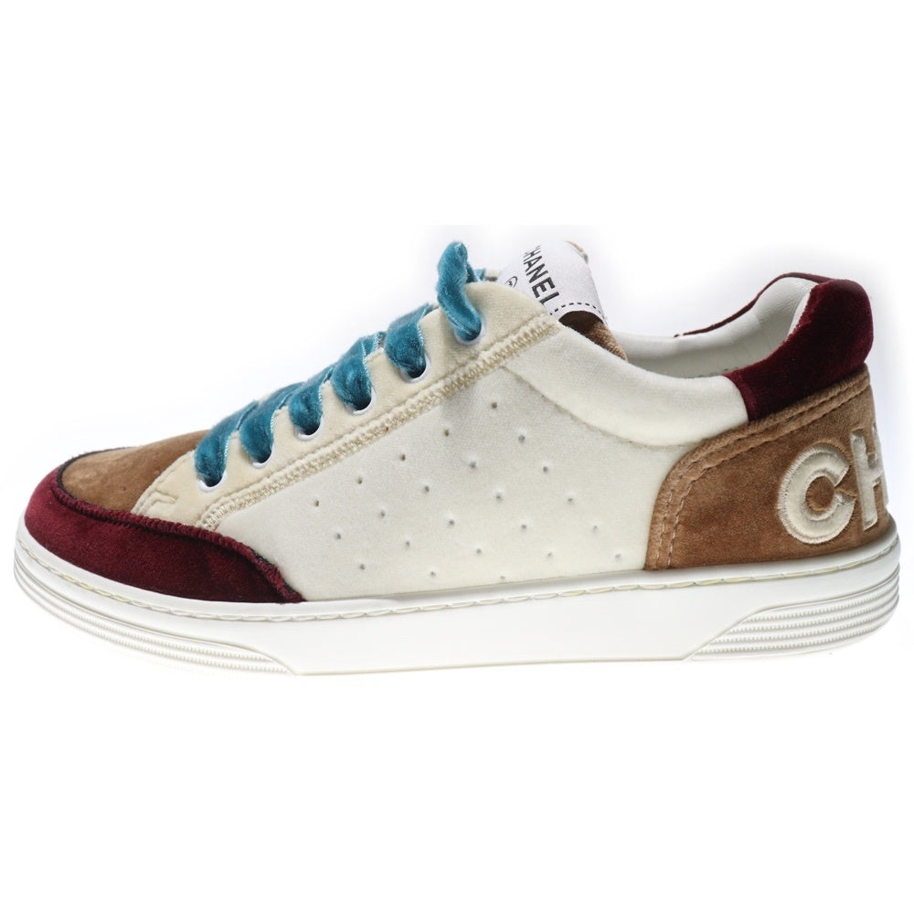 CHANEL(シャネル) ロゴパッチ ベルベット ローカットスニーカー マルチ レディース G36295