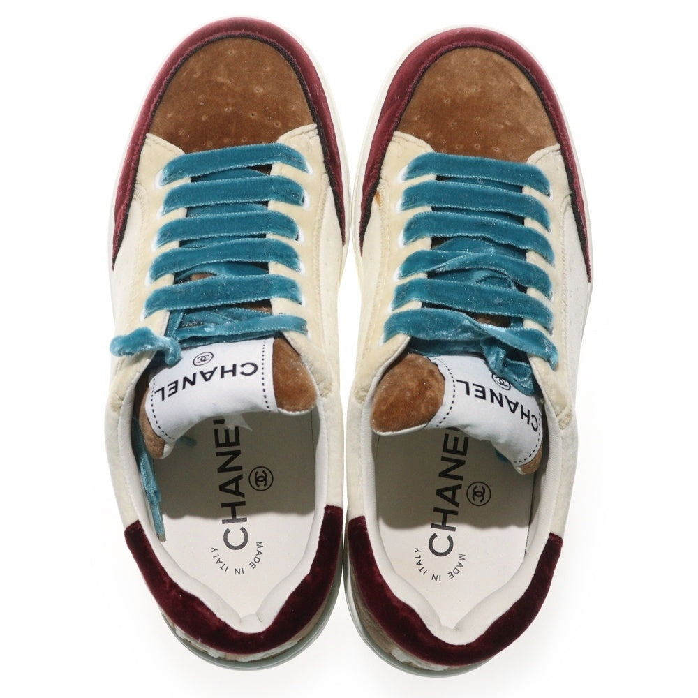 CHANEL(シャネル) ロゴパッチ ベルベット ローカットスニーカー マルチ レディース G36295