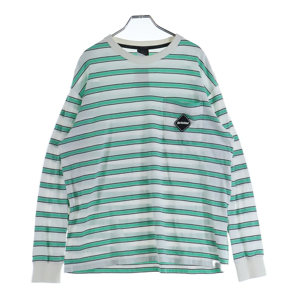 F.C.R.B./F.C.Real Bristol/FCRB(エフシーアールビー/エフシーレアルブリストル) 20SS L/S BORDER POCKET TEE ボーダー ポケット 長袖 Tシャツ ホワイト/グリーン